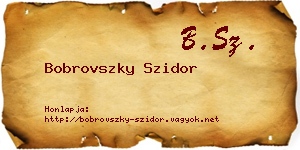Bobrovszky Szidor névjegykártya